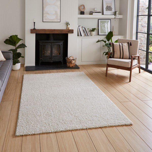 Кремав килим от рециклирани влакна подходящ за пране 80x150 cm Bali – Think Rugs-image-1
