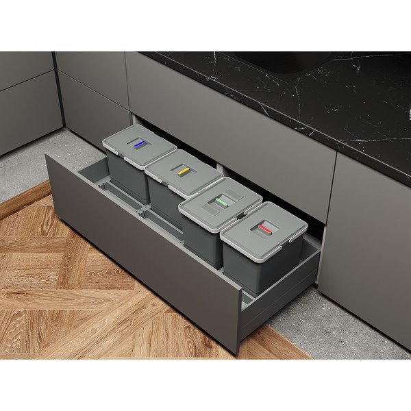 Пластмасов контейнер за сортирани отпадъци/вграден 30 л Metropolis - Elletipi-image-1