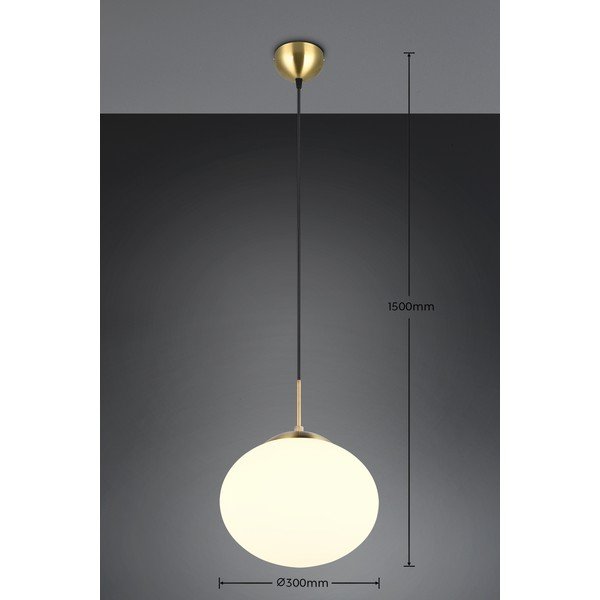 Бяло и златисто висящо осветително тяло със стъклен абажур ø 30 cm Fomento – Trio-image-4