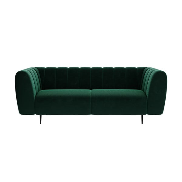 Тъмнозелен диван от кадифе , 210 см Shel - Ghado