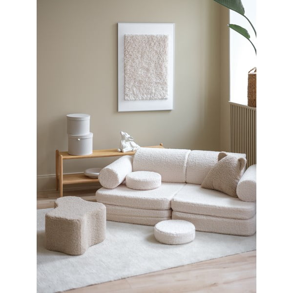 Кремав детски диван от букле 132 cm Settee – Wigiwama-image-4