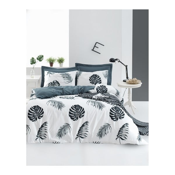 Чаршаф за двойно легло със спално бельо от памук ранфорс, бял, 200 x 220 cm Dominik - Mijolnir