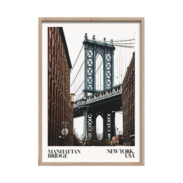 Печатна картина с включена рамка 50x70 cm NY Bridge – Styler