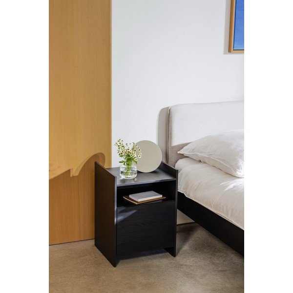 Черно нощно шкафче с рафтове Toopt – noo.ma-image-1