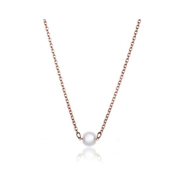 Dámský náhrdelník s motivem perly z nerezové oceli zlaté barvy Emily Westwood