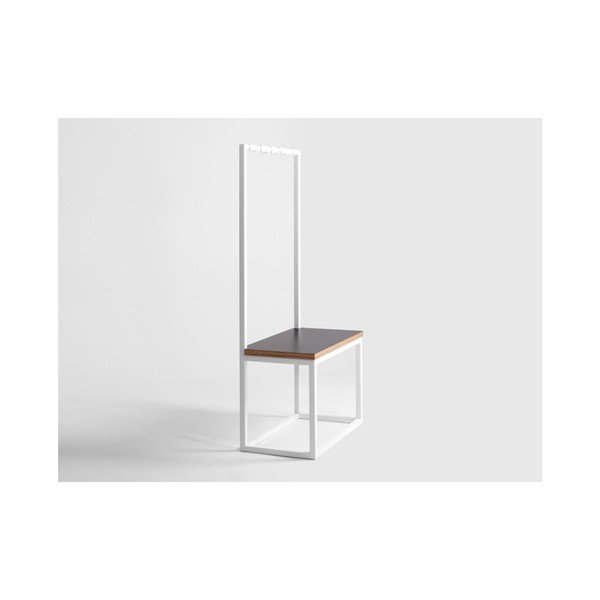 Бяла закачалка за дрехи с пейка , широчина 75 см Next - CustomForm-image-2