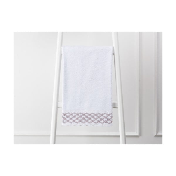 Бяла памучна кърпа Violet, 50 x 76 cm - Madame Coco