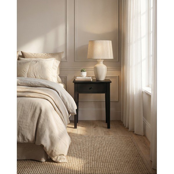 Черно матово нощно шкафче Bart – Marckeric-image-1