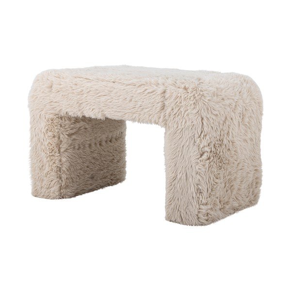 Бежова табуретка от изкуствен косъм Bobbie – Bloomingville-image-2