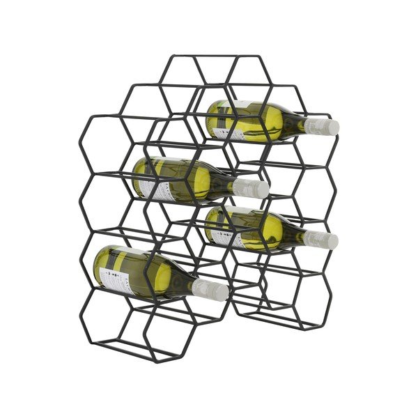 Черна метална стойка за вино за 12 бутилки Salbris - Light & Living-image-4