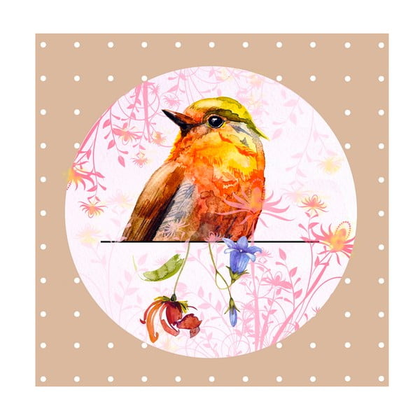 Obrázek Ewax Orange Bird, 28 x 28 cm