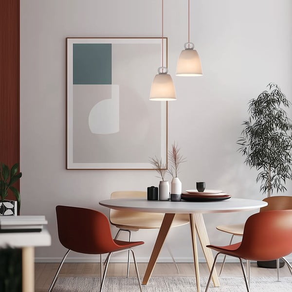 Бяло висящо осветително тяло с керамичен абажур Sewilla – Candellux Lighting-image-1