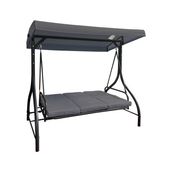 Сива метална градинска люлка Paris – Rojaplast-image-3