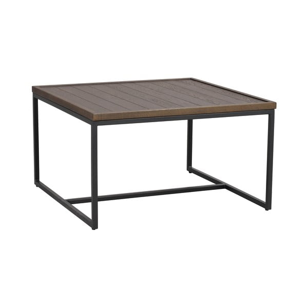 Тъмнокафява масичка за кафе с дъбова дървена плоскост ø 70 cm Deerfield – Rowico-image-2