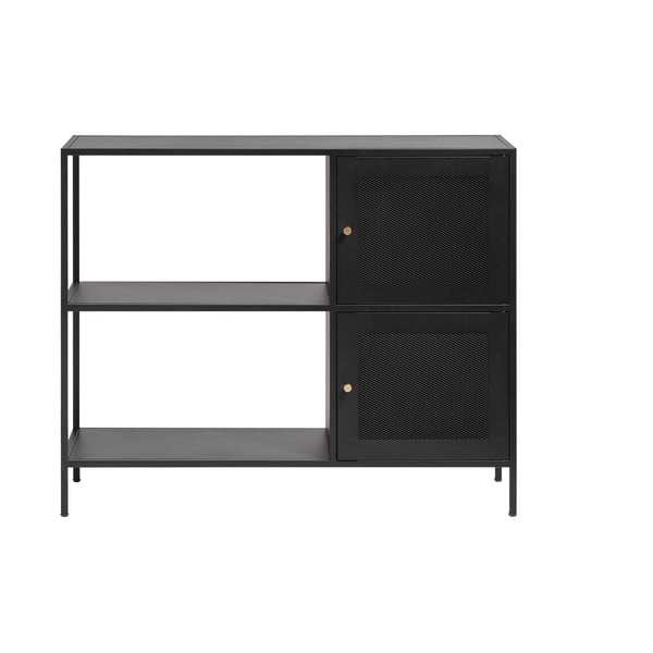 Черна метална етажерка за книги 100x81 cm Malibu - Unique Furniture