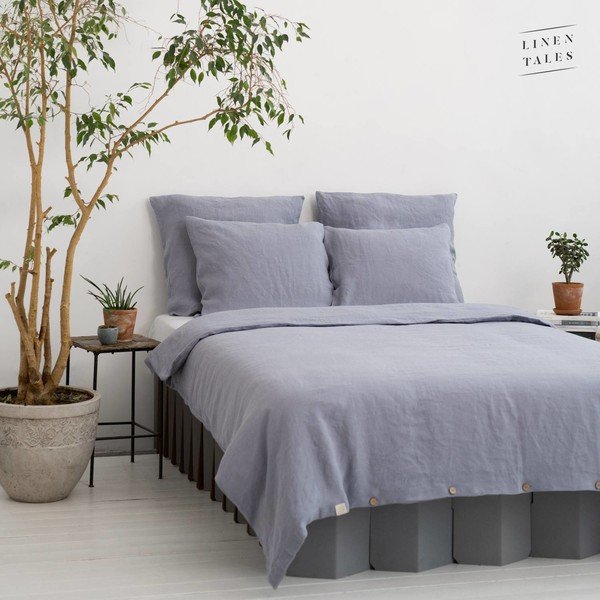 Сива двойна/удължена олекотена завивка от конопени влакна 200x220 cm – Linen Tales-image-4