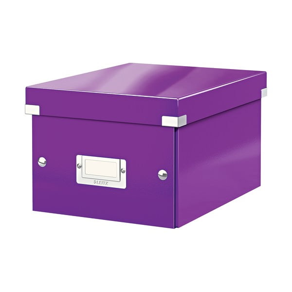 Лилава картонена кутия за съхранение с капак 22x28x16 cm Click&Store – Leitz