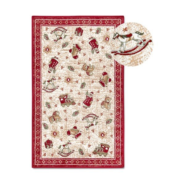 Червен  килим с коледен мотив със смес от памук 50x80 cm Toy's Delight Red Christmas – Villeroy&Boch