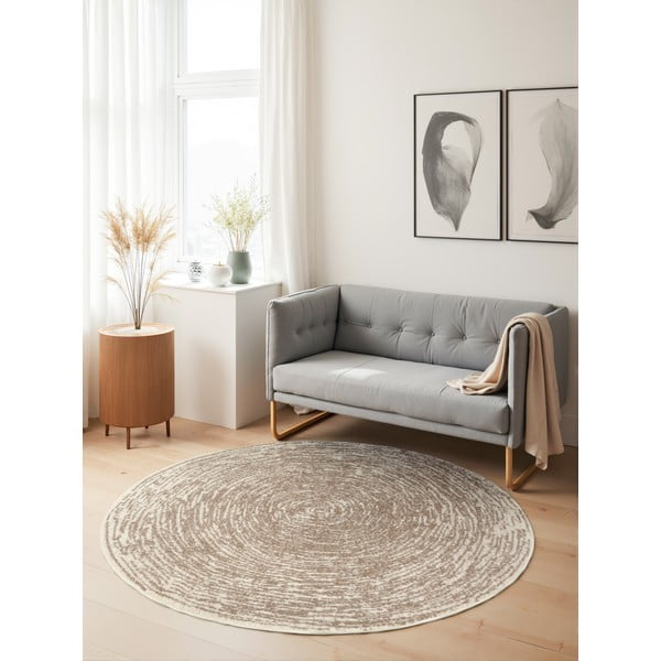 Бежово-кремав кръгъл килим ø 120 cm Gloria Cavallo – Hanse Home-image-1
