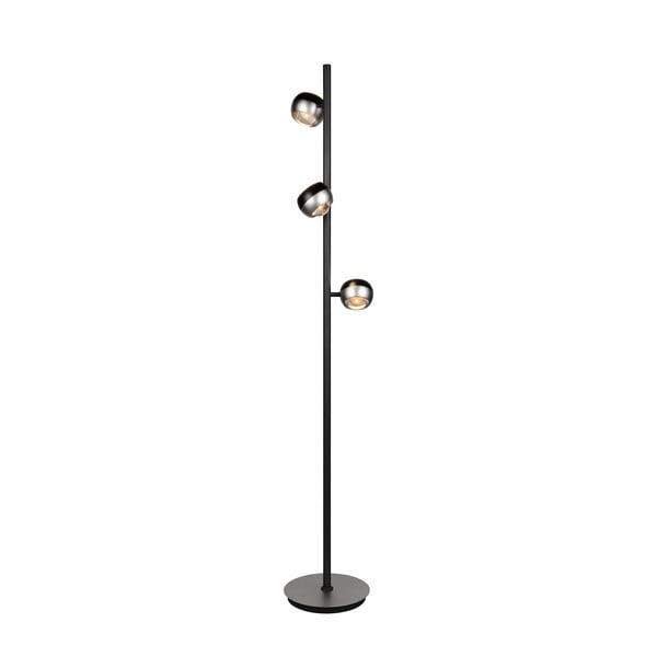 LED подова лампа в черен и сребрист цвят (височина 150 cm) Orbit – Trio Select-image-1