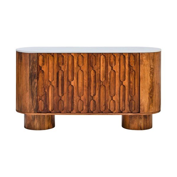 Скрин от масивно манго в естествен цвят 140x75x45 cm Torcino – Premier Housewares-image-1