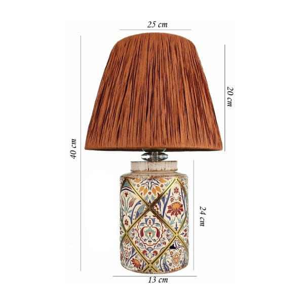 Теракотена настолна лампа с абажур от хартиен шнур (височина 40 cm) Alev – Opviq lights-image-3