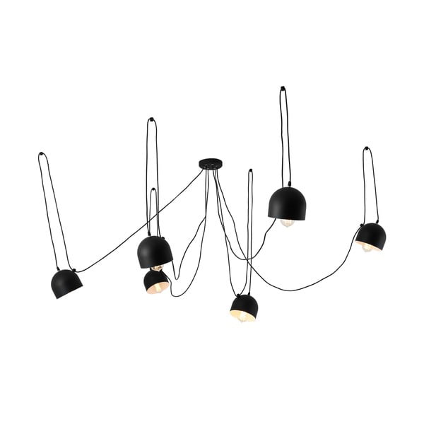 Черна висяща лампа за 6 крушки Popo - CustomForm