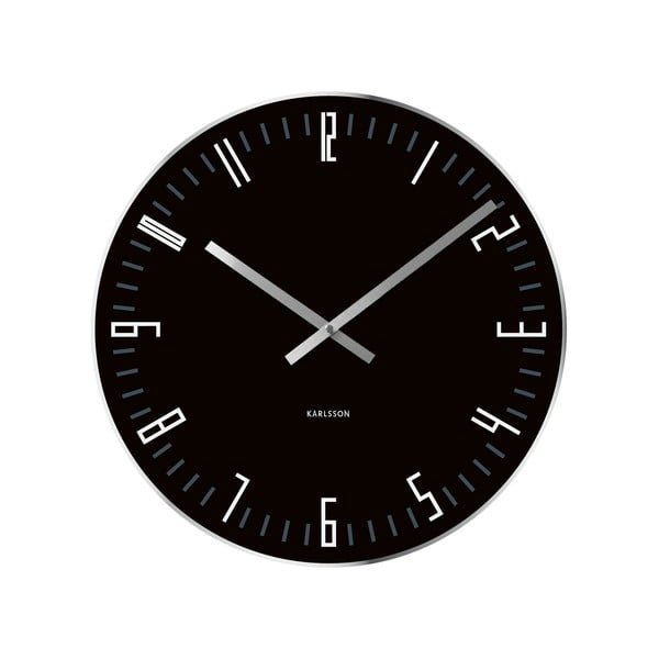 Černé hodiny Present Time Slim