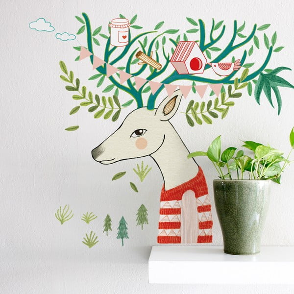 Samolepka Tree Deer, 41x57 cm