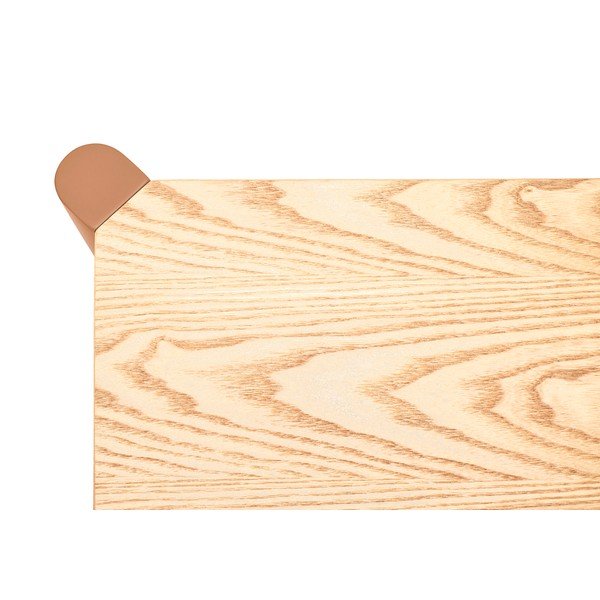 Стелаж от декор от дъб  в тухлен цвят/в светло естествен цвят 126x128x43 cm Bona – Teulat-image-4