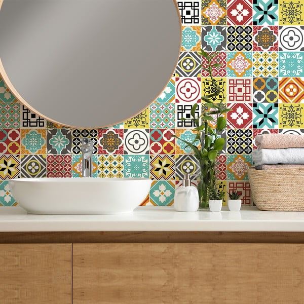 Комплект от 24 стикера за стена Montecito, 15 x 15 cm - Ambiance-image-3