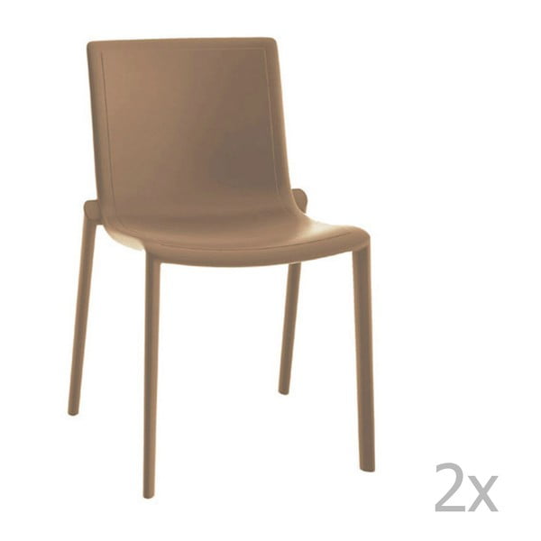 Sada 2 béžových zahradních židlí Resol Kat
