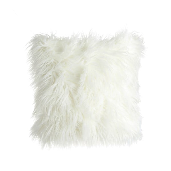 Bílý polštář Ixia Chic Fur, 45 x 45 cm