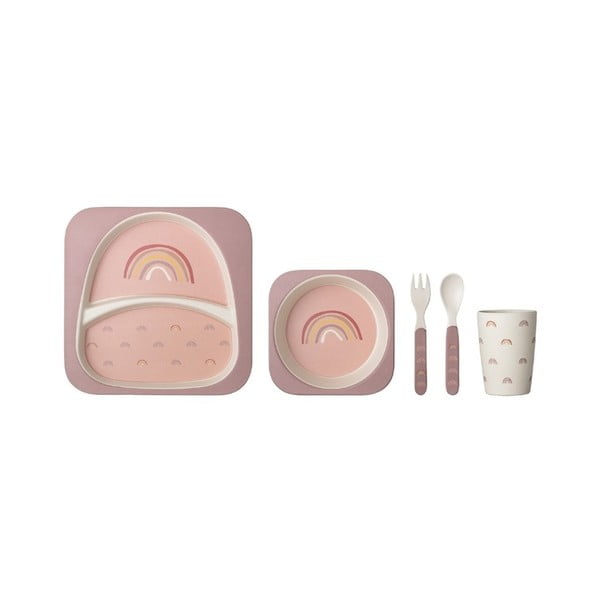Розов детски комплект за хранене Ninni - Bloomingville