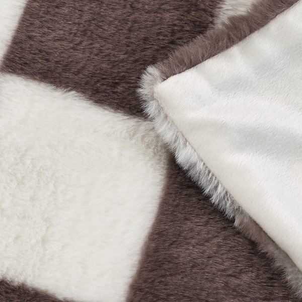 Бяло/тъмнокафяво одеяло 130x170 cm Cosy Soft Checkerboard – Catherine Lansfield-image-3