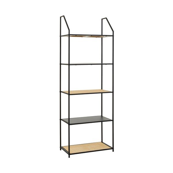 Черен/в естествен цвят метален стелаж 61x179x34 cm Depok – Premier Housewares