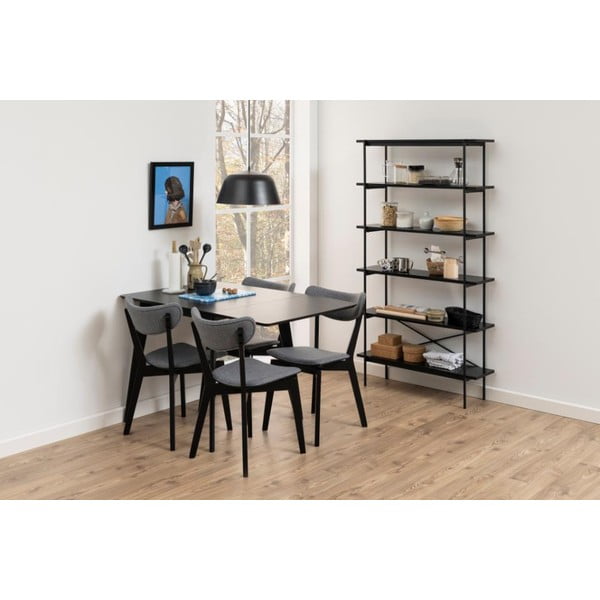 Черен стелаж от декор от ясен 94x172 cm Angus – Actona-image-1