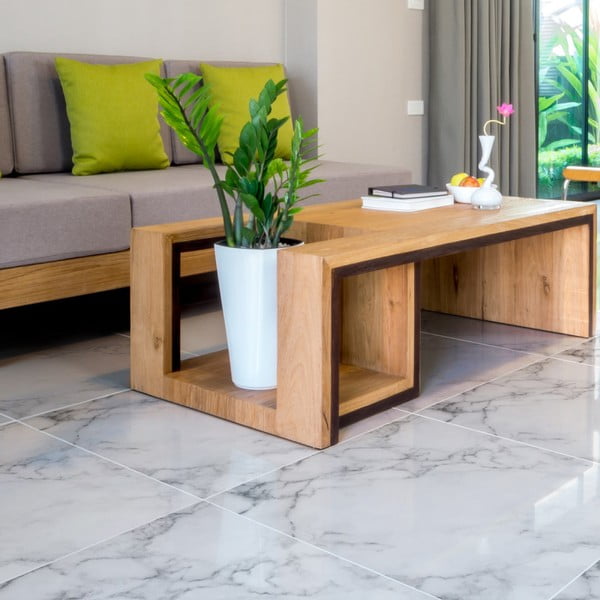 Подов стикер Стикери за плочи от бял мрамор, 30 x 30 cm - Ambiance-image-1