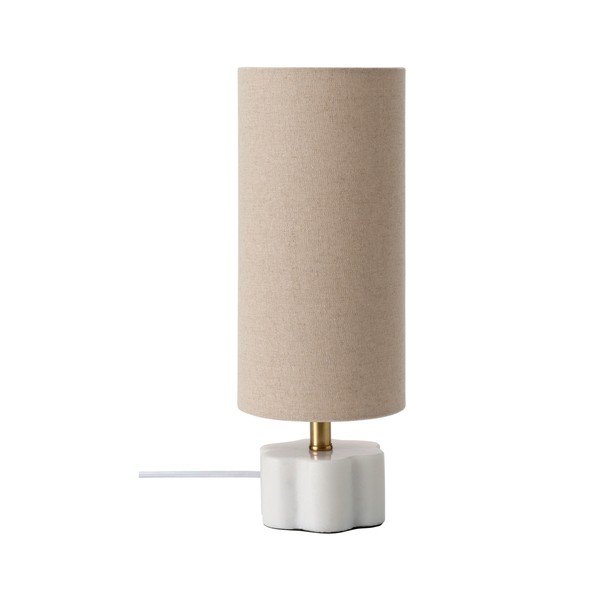 Бяла/бежова ленена настолна лампа (височина 33 cm) Joline – Ellos Home