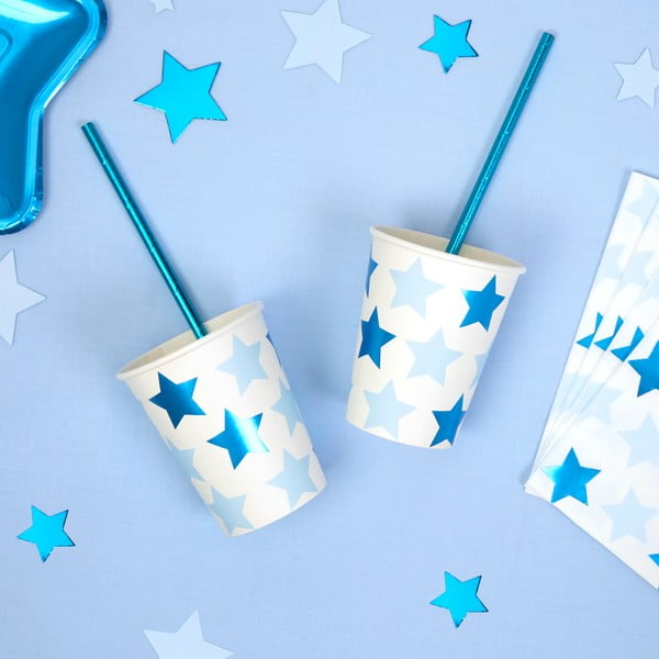 Комплект от 8 хартиени чаши Little Star Blue - Neviti