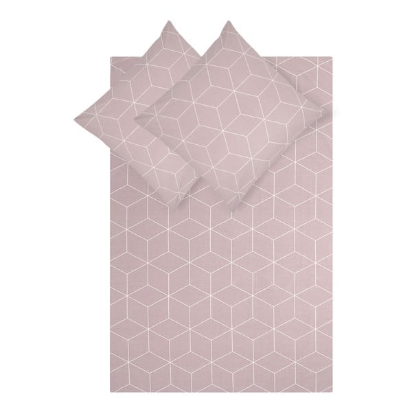 Розов памучен чаршаф за двойно легло by46, 200 x 200 cm - Westwing Collection