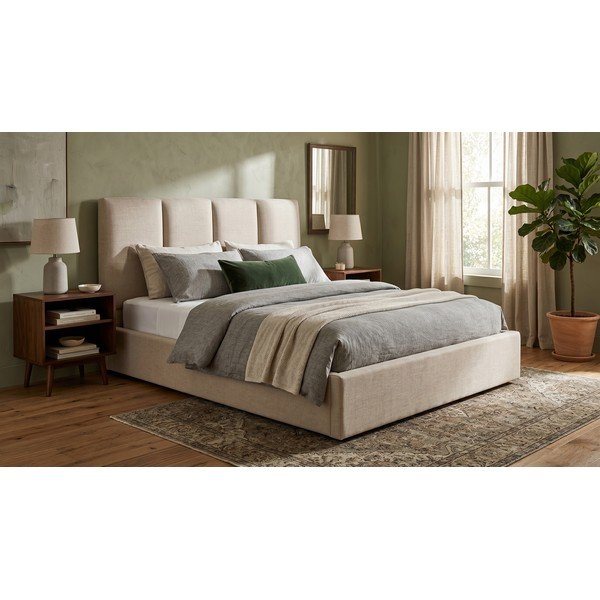 Бежово двойно легло , 140 x 200 cm Juniper - Mazzini Beds-image-1