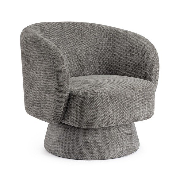Тъмносиво въртящо се шенилово кресло Julienne – Bizzotto