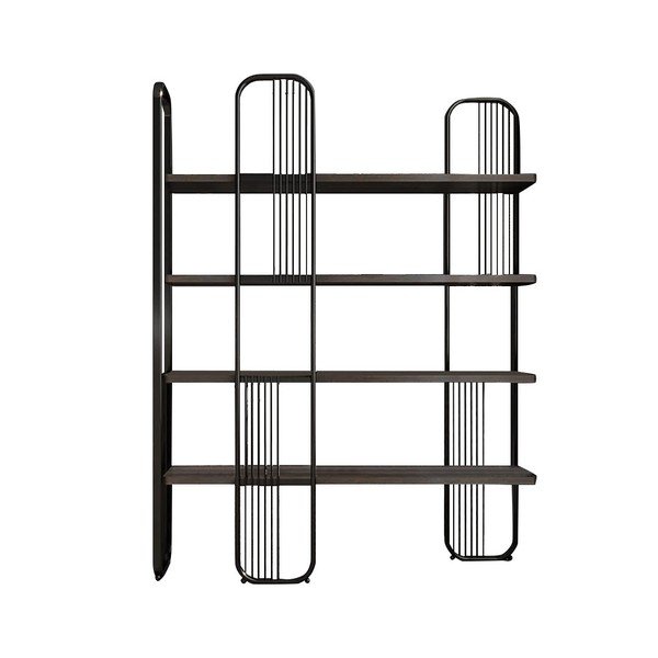Черен стелаж от декор от орех 125x180 cm Sierra – Kalune Design