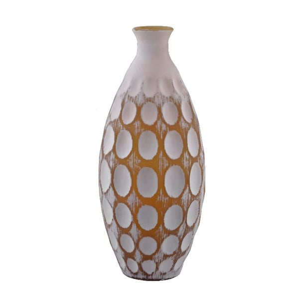 Кафяво-бяла ваза от рециклирано стъкло Dune, височина 31 cm - Ego Dekor