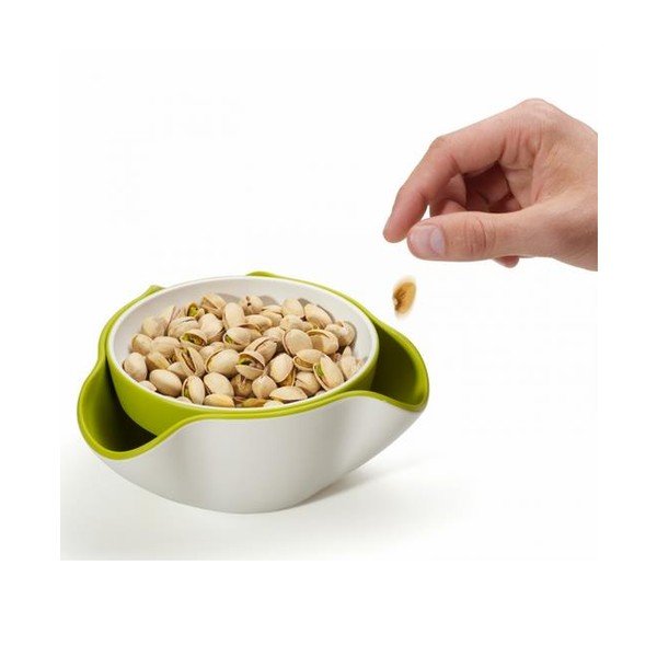 Dvojitá miska Double Dish, bílá/šedá-image-3