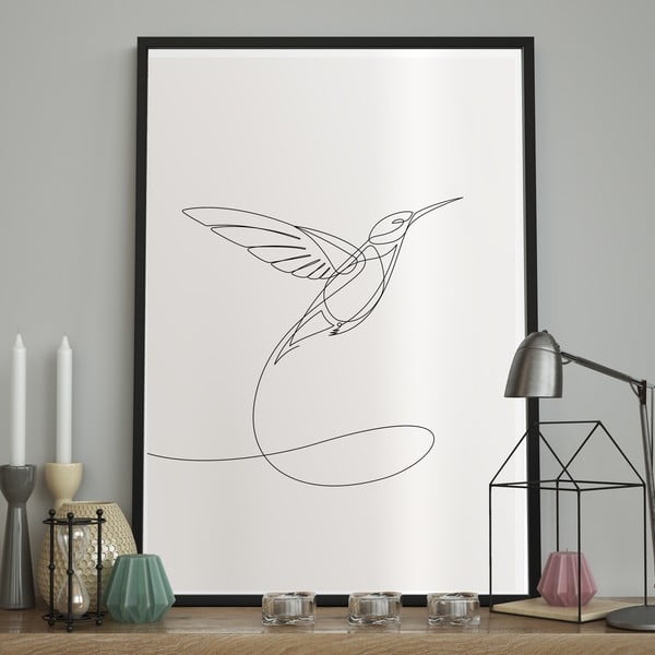 Плакат за стена в рамка SKETCHLINE/HUMMINGBIRD, 50 x 70 cm Sketchline Hummingbird - DecoKing-image-1