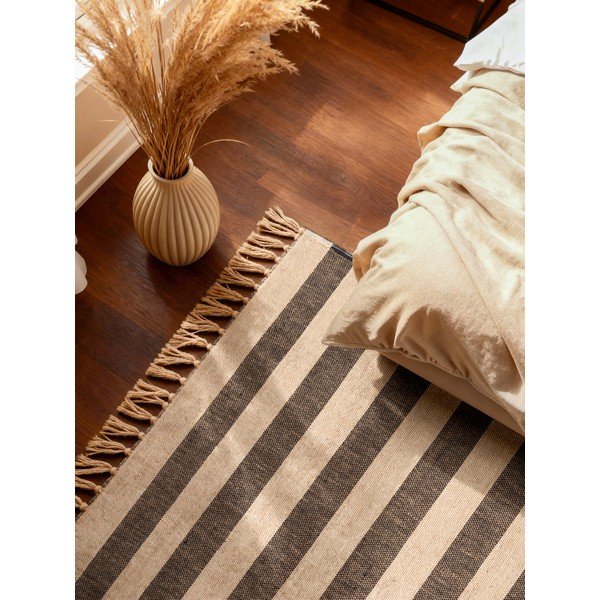 Черен/кремав двустранен/ръчно изработен ютен килим 160x230 cm Playa – Hanse Home-image-3