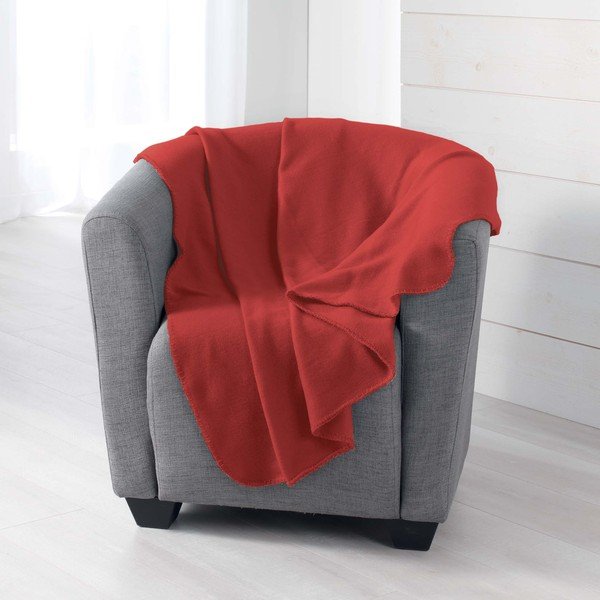 Червено одеяло от флийс 125x150 cm Milou – douceur d'intérieur