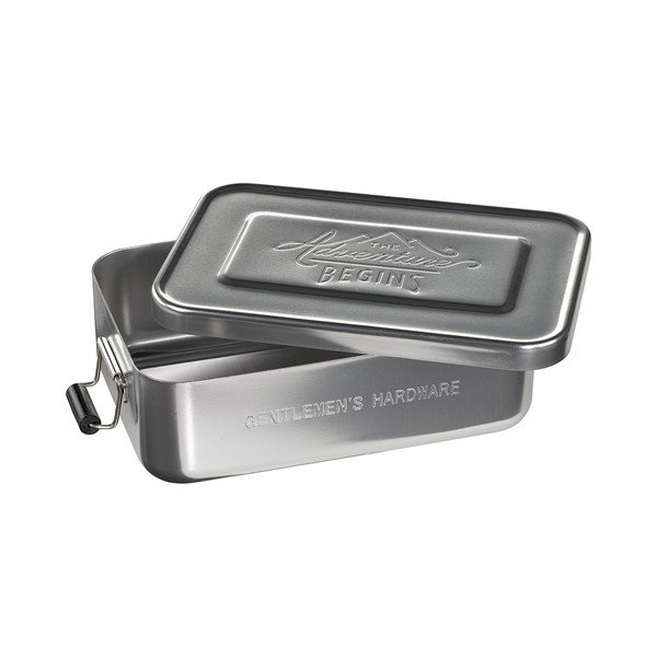 Hliníkový box na svačinu ve stříbrné barvě Gentlemen's Hardware Silver Tin, 120 x 101 x 30 mm-image-3